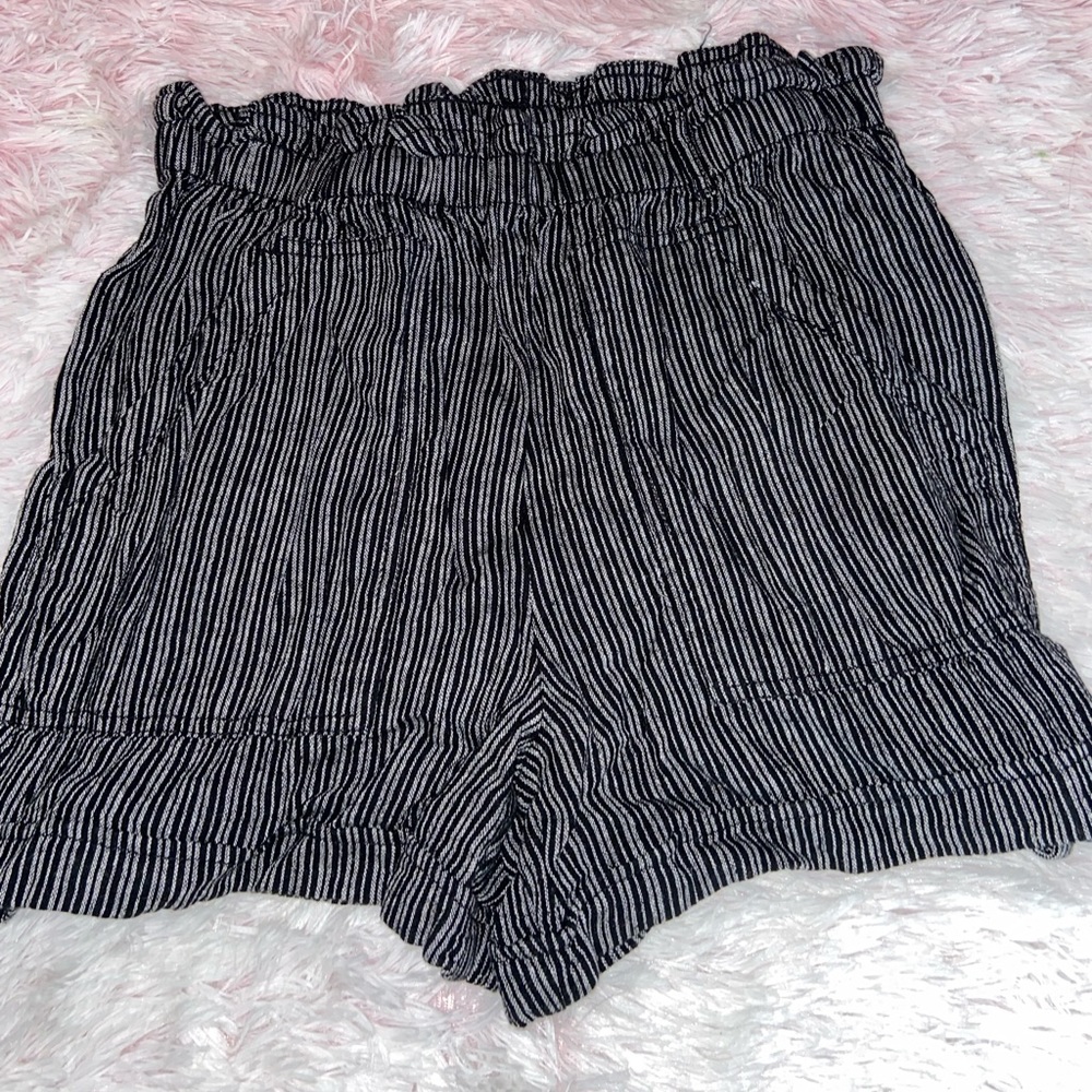 Black White Stripped Shorts